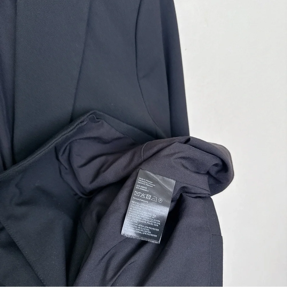 H&M Womens Medium Stretch Button Black Soft Blazer - Picture 10 of 13